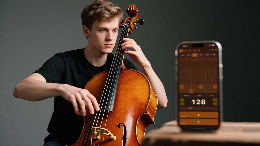 Musician practicing with metronome